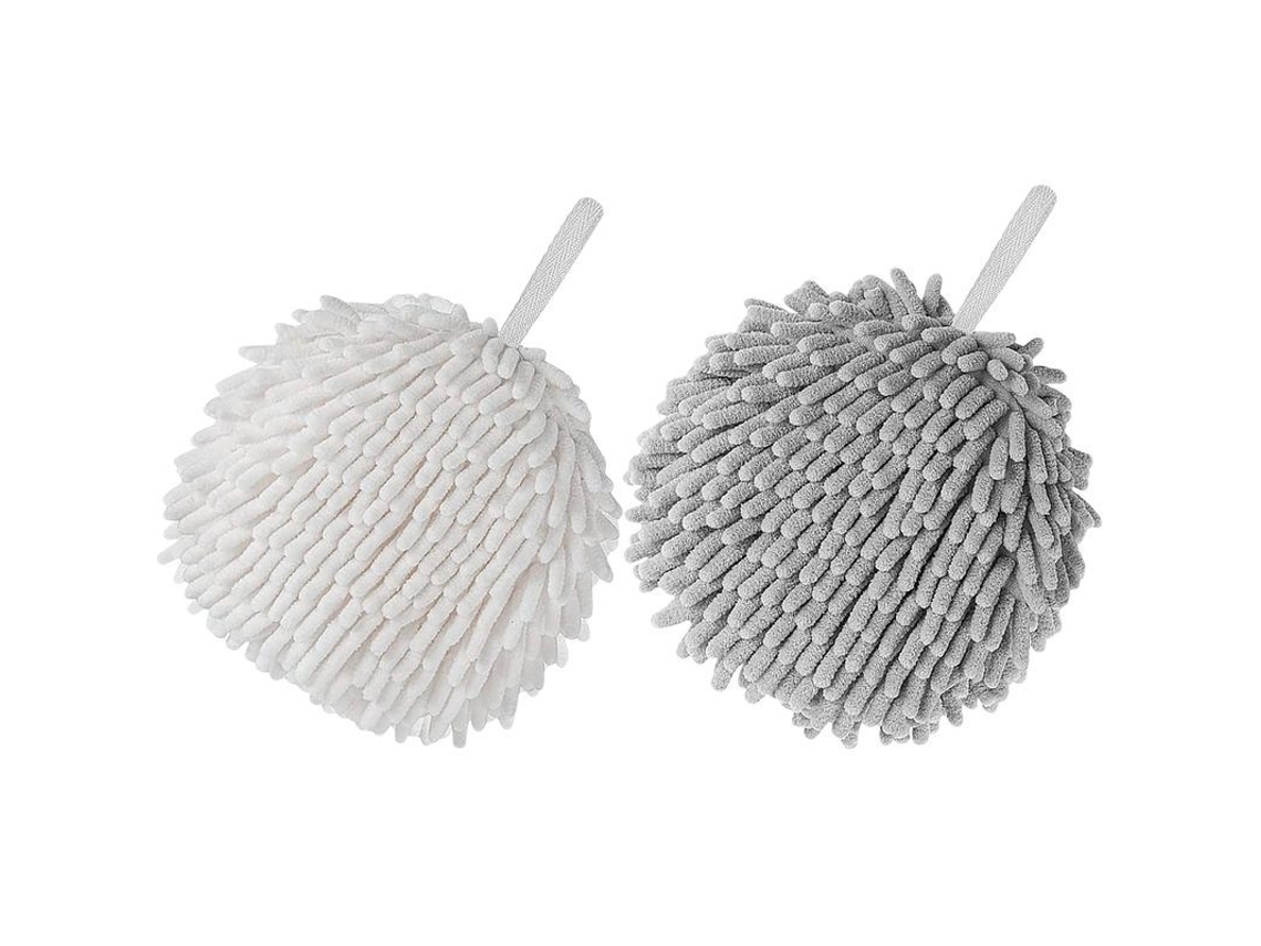 2026 2 Pacotes de Toalhas de Mão Penduráveis de Banho Super Macias e Absorventes (cinza + Branco)