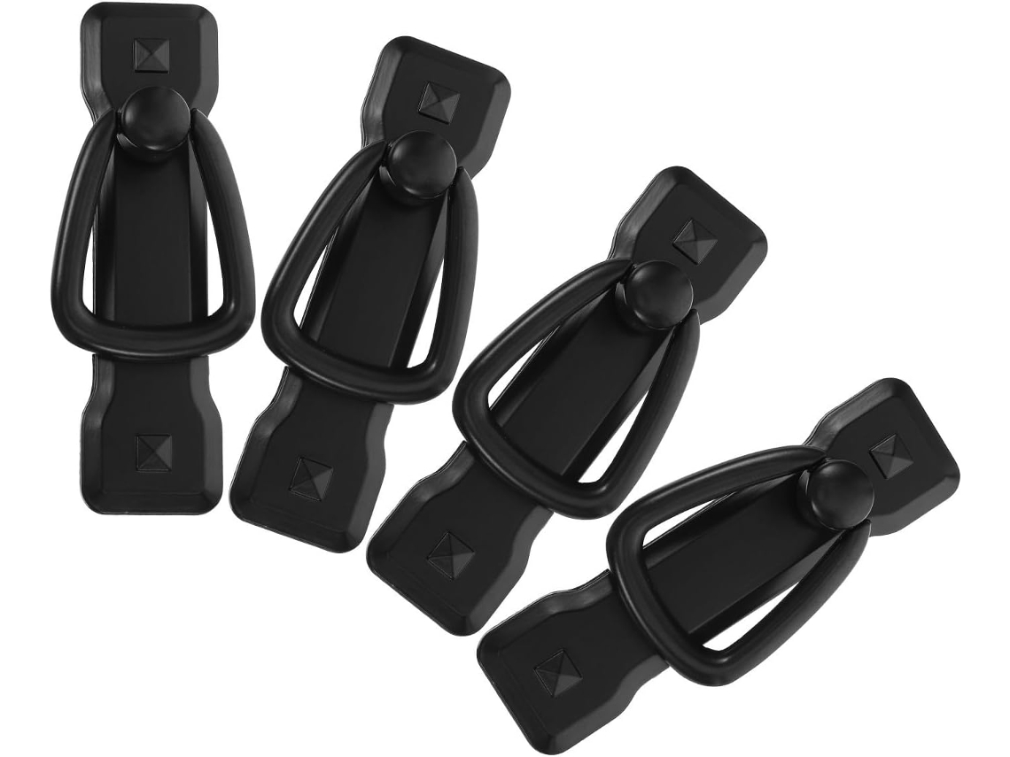 Conjunto De 4 Puxadores Villcase Em Liga Zinco Com Acabamento Resistente A Riscos, Fácil Instalação, Estilo Retrô