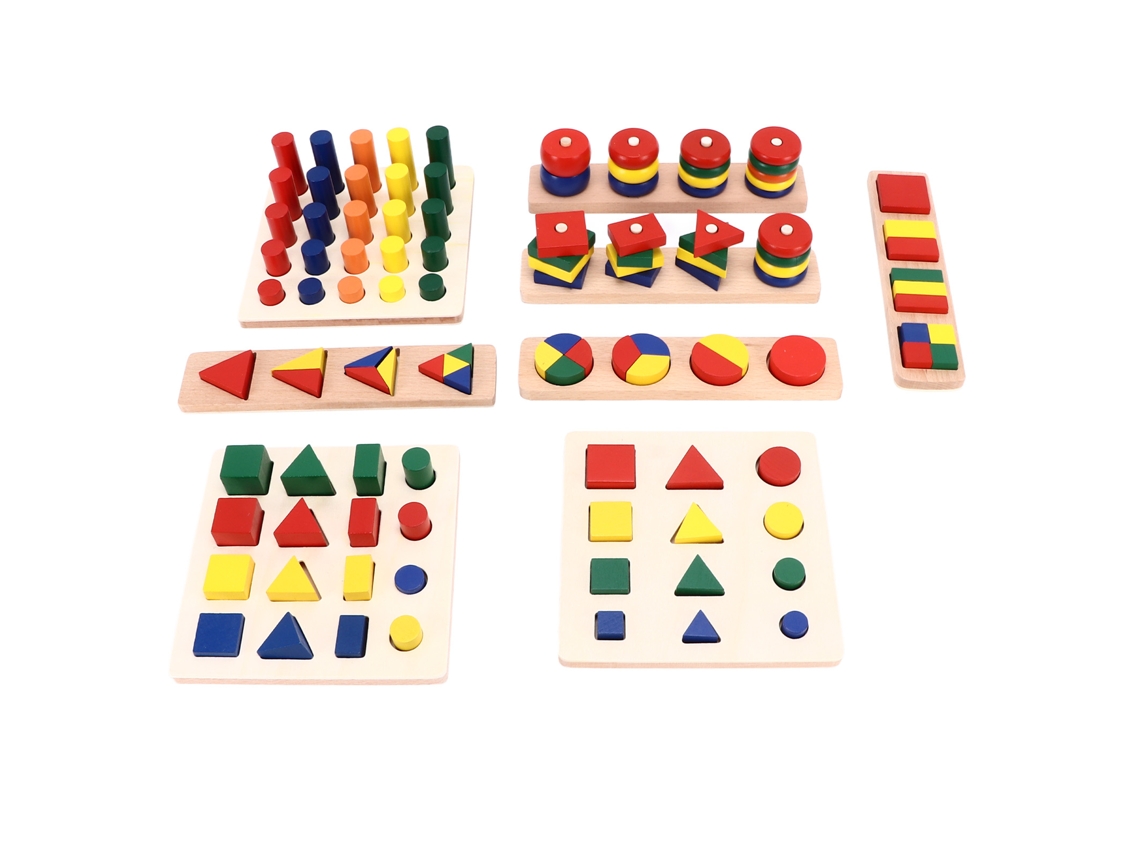 Quebra-cabeça De Forma Madeira Infantil Jogo De Combinação Cores E Formas Para Crianças