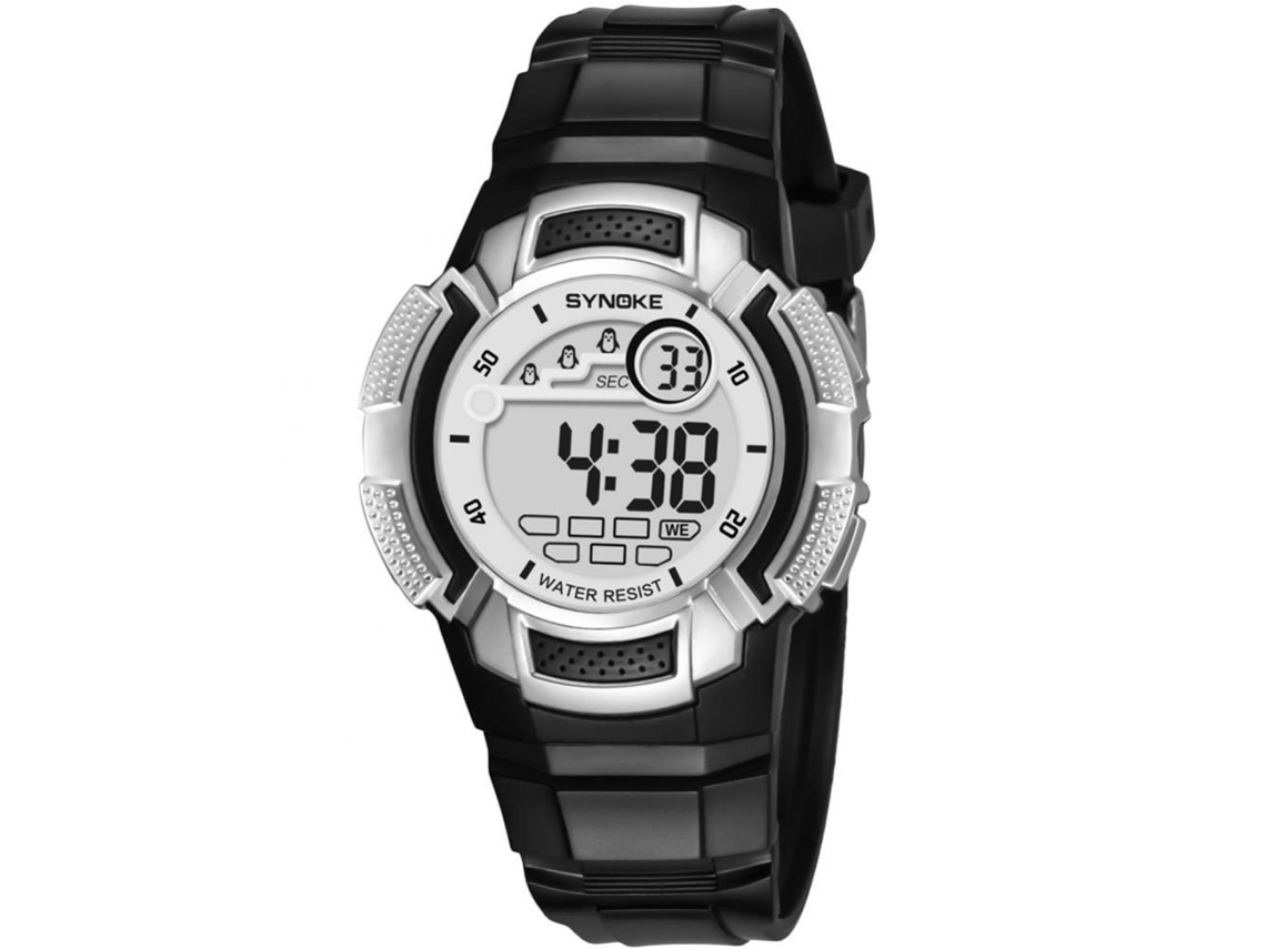 Reloj Electrónico Digital Impermeable Multifuncional Synoke De Pulsera Negro