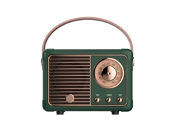 Coluna Bluetooth Retrô Portátil Mini Placa de Áudio Leitor de Música Computador Sem Fio Inteligentes Verde