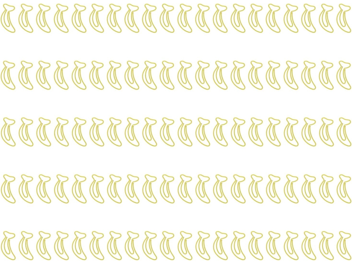 100 mini clipes de papel portáteis em formato de banana, resistentes a furos, em metal galvanizado, para uso em