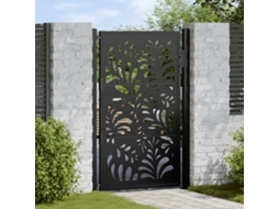 Portã£o De Jardim 105x155 Cm Projeto De Onda De Aã§o Preto DKD HOME DECOR