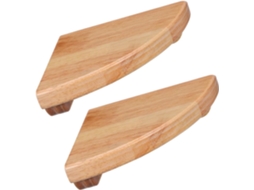 Prateleira De Canto Em Forma Leque Madeira Seringueira Amosfun 15cm 6 Polegadas, 2 Peças, Para Otimizar O Espaço No