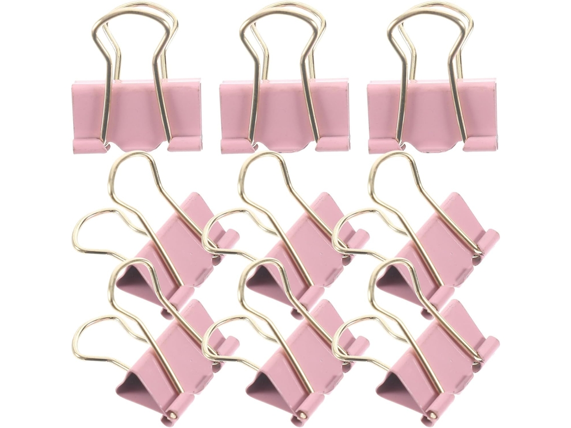 Abaodam 9 - Clipes de Papel Metálicos Rosa, Práticos e Delicados para Escritório em Casa, Ideais para