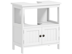 Unidade de Bancada com Prateleira, Armário e 2 Portas 60x30x60 Cm Branco