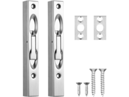 Fechadura De Embutir Para Porta Dupla, Conjunto Com 4 Unidades, Em Aço Inoxidável, Com Trava Oculta Para Portas Duplas