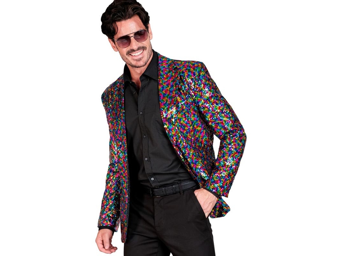 Fato de festa ou jaqueta multicolor e preta para homem
