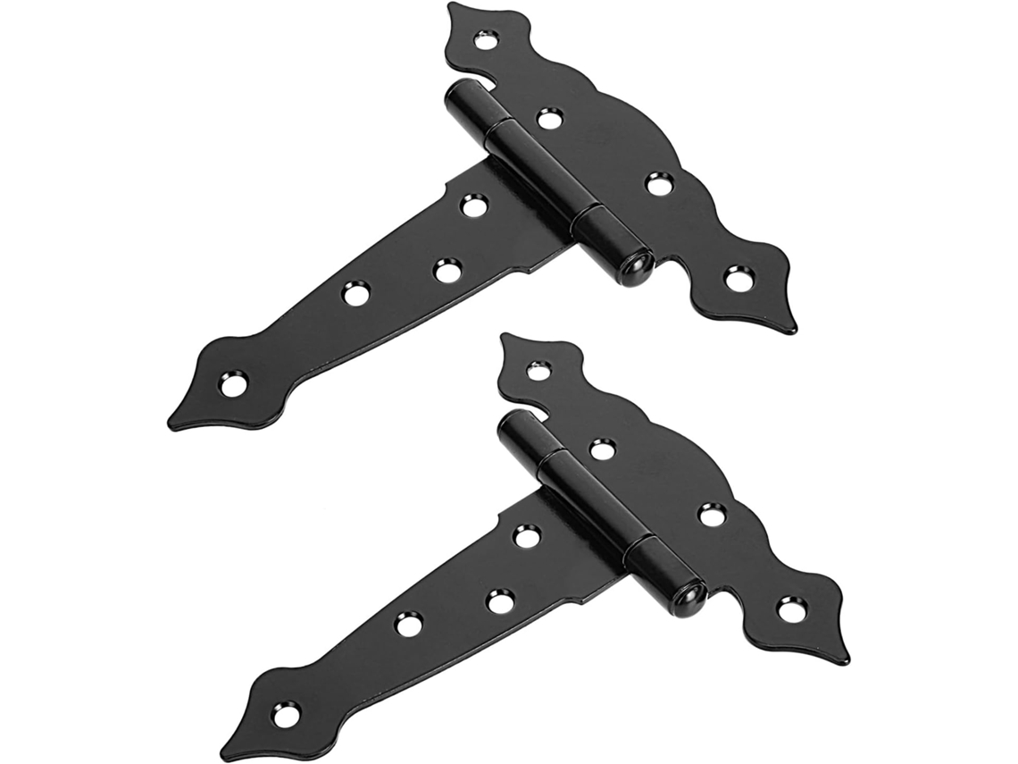Conjunto De 2 Dobradiças Decorativas Em Ferro Formato T, Silenciosas