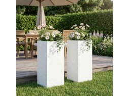 Vidaxl Vaso De Jardim 2 Unid. Branco 20 X 20 X 50 Cm