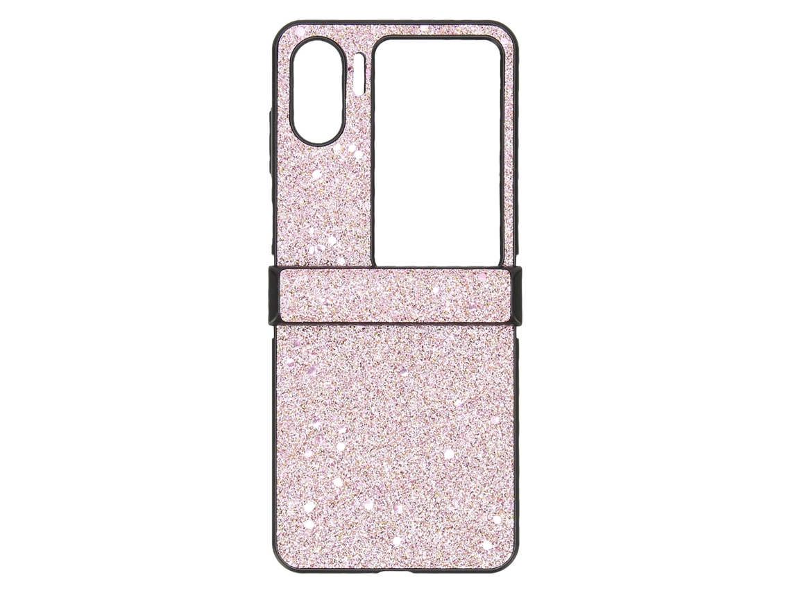 Capa flip para Oppo Find N2 Flip com glitter rosa | S/MARCA