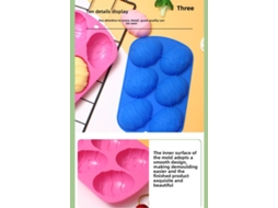 Forma De Silicone Rosa Com 6 Ovos De Páscoa Para Fazer Doces De Chocolate Em Casa.