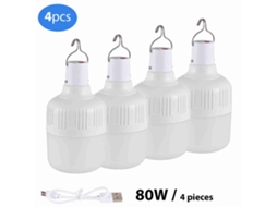 Lâmpada led recarregável 80w com gancho e 5 modos para camping | S/MARCA