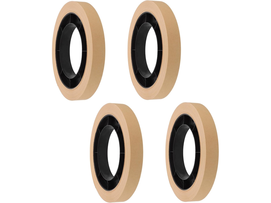 Pacotes de papel kraft para fácil identificação de notas, 4 rolos, design compacto para manuseio em bancos.