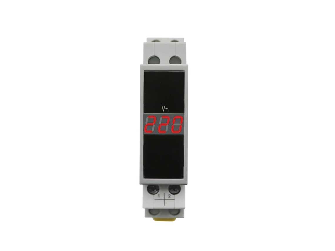 Voltímetro De Trilho 18 Mm, Ca 80-500 V, 220 380 Indicador Modular