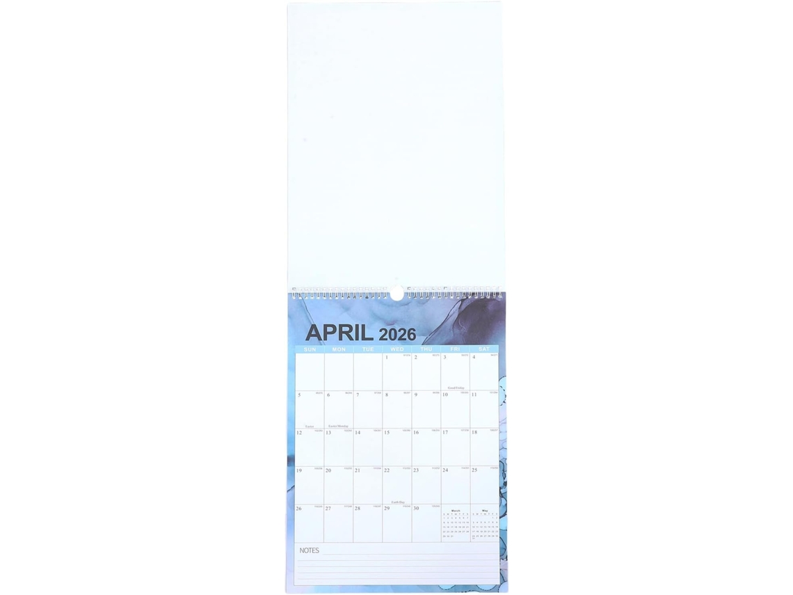 Calendário De Parede Mensal Com Encadernação Em Espiral, Organizador Familiar Minimalista Gokoco