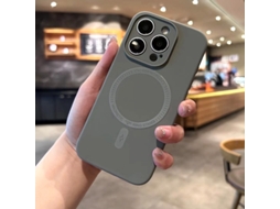 Capa Para Iphone 17 Pro, Cinza Titânio, Cloud Sense, Magnética, Em Silicone Líquido Macio.