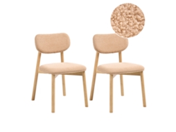Sillas Con Asiento Y Respaldo De Bouclé Beliani Mills De Bouclé Marrón 50x58x80