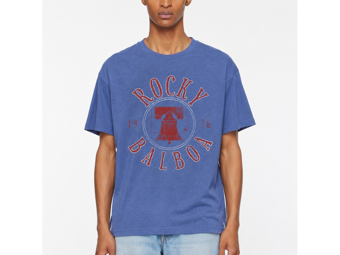 Rockinstone Rocky Movie R Bell Heather Royal Adult T-shirt Size:s