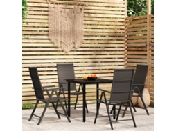 Pcs Conjunto De Jantar Para Jardim Preto Dkd Home Decor