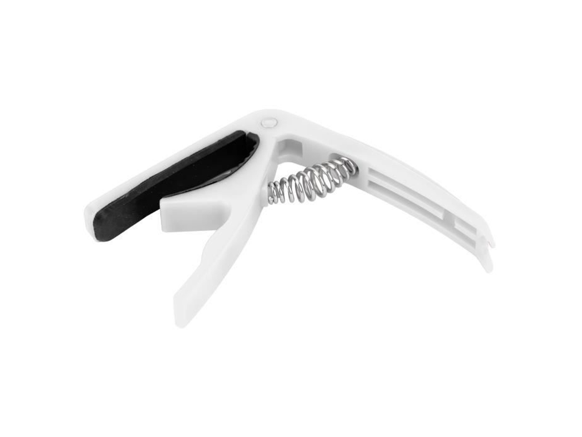 Spring Capo Guitar Capo Clamping Abs Shell Instrumento de Cordas Tocando Acessórios de Ajuste com Mola Branco