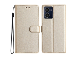 Compre Capa Carteira De Couro Com Textura De Seda Para Hmd Pulse Pro, Dourada