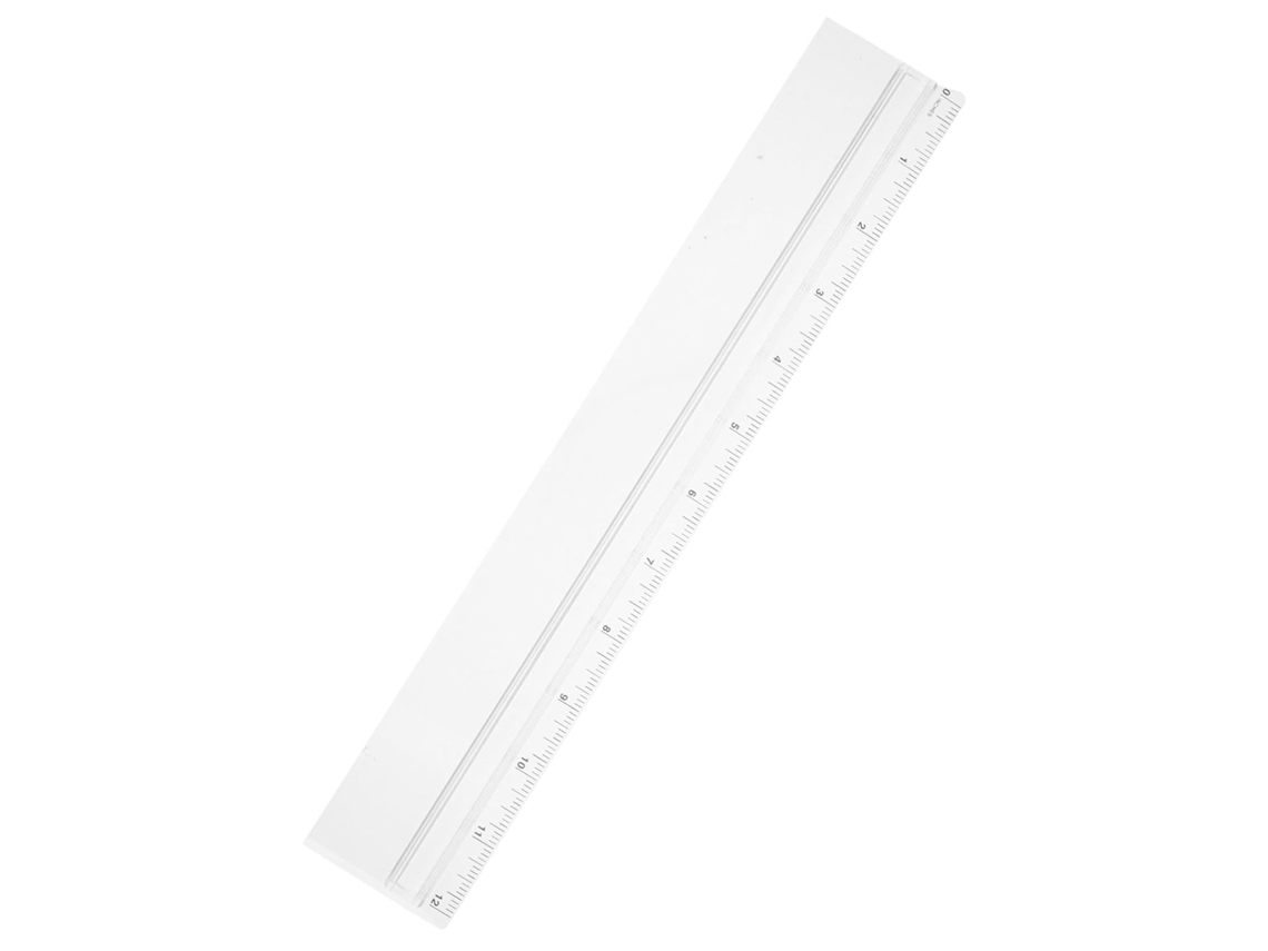 Régua matemática transparente Canight: ferramenta versátil para uso em mesa e para ensino.