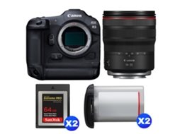 Eos R3 + Rf 14 35mm F/4 L Is Usm + 2 Sandisk 64gb Extreme Pro Cfexpress Type B + 2 Canon Lp e19 + Ebook “20 Dicas para Fotos Que Impressionam” CANON