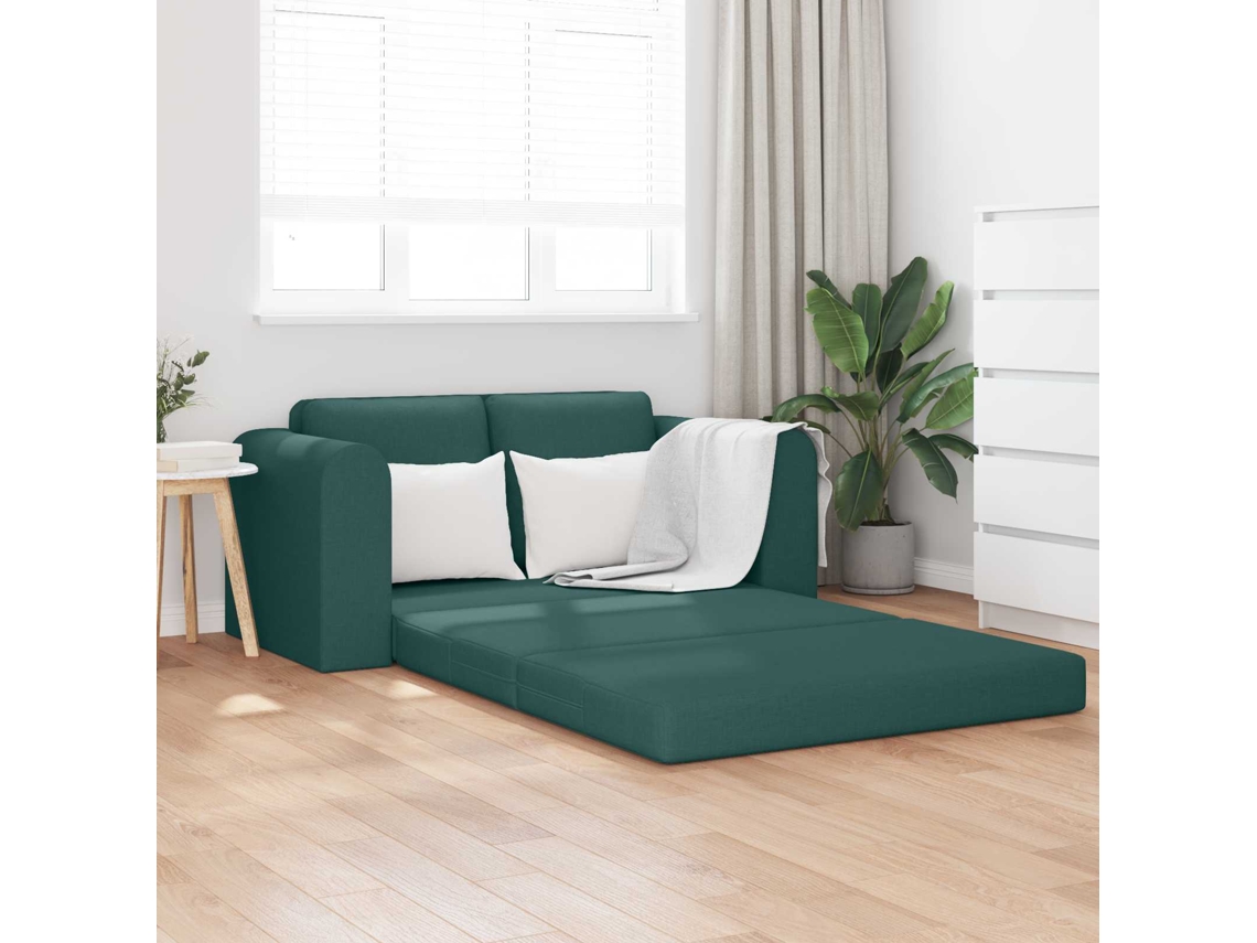 Vidaxl Sofá-cama 60cm Verde Escuro Tecido