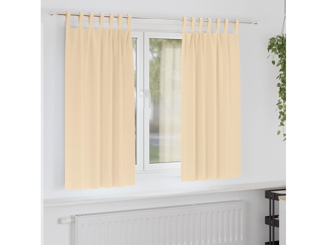 Vidaxl Cortinas Blackout Com Argolas 2 Unid. Creme 175 X 140 Cm
