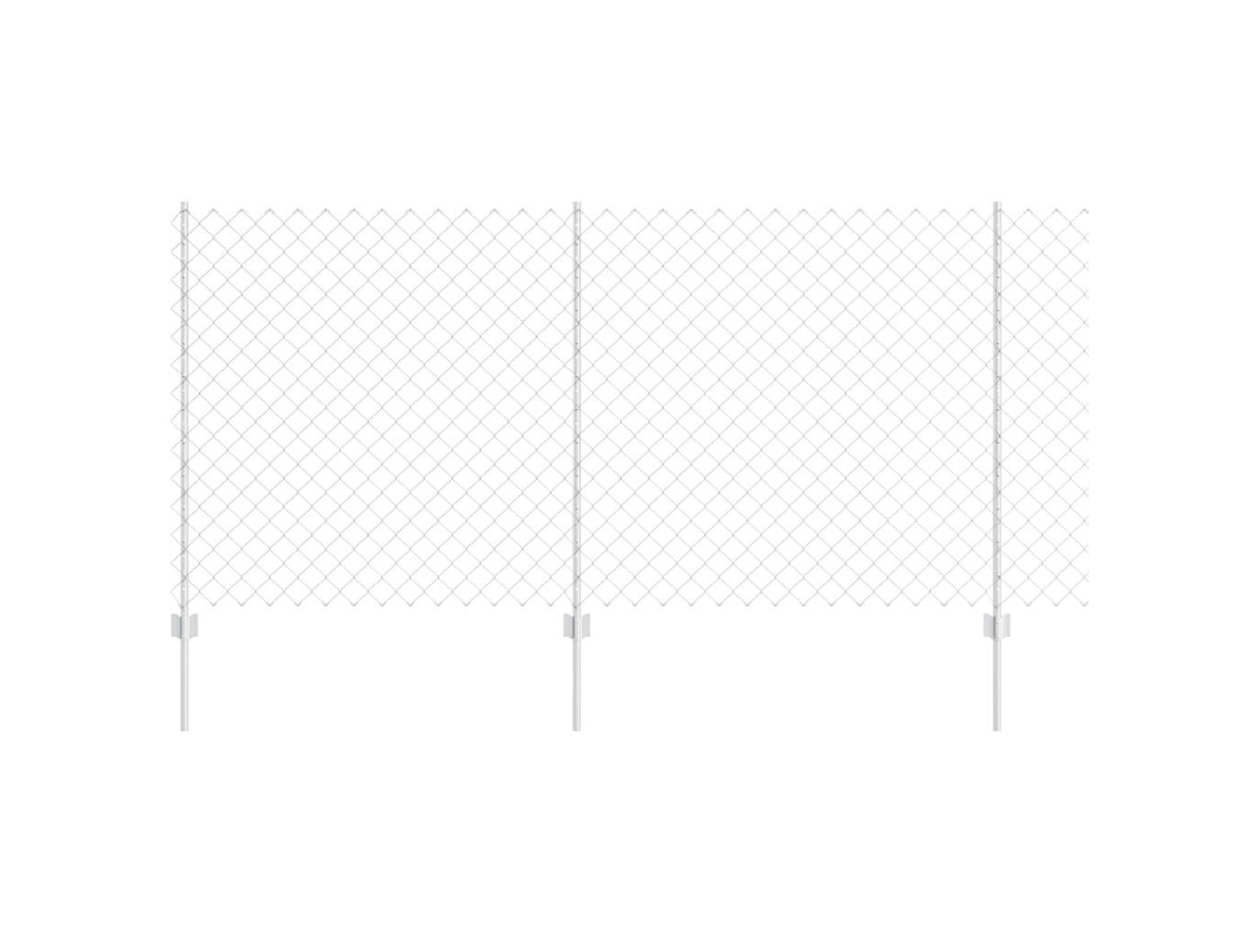 Conjunto 1 Painéis De Cercas Exteriores Vidaxl Prateado Aço (25 X 1,2 M)