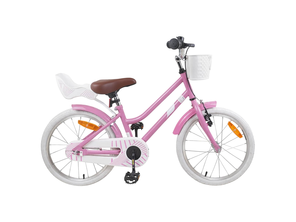 Vidaxl Bicicleta Infantil 18 Polegadas Para 5-7 Anos Rosa Claro
