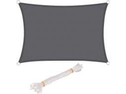 Cortina De Sombra Retangular Impermeável Uv Resistente Ao Vento Poliéster Para Jardim,cinza,3x5m Btforus