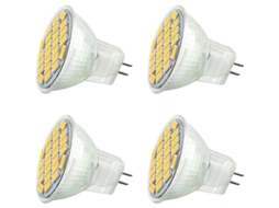 Nova Line lâmpada Led Mr11 Gu4 12v 24v 3w Branco Quente 3000k 350lm 4 Unidades Classe A+