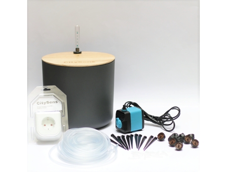 Sistema De Irrigação Automático Por Gotejamento Citysens Com Reservatório Preto E 12 Gota A Gota.