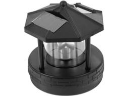 Farol Solar Led Giratório Médio Preto À Prova D'água, Luminária Decorativa De Jardim Com Rotação De 360°, Iluminação