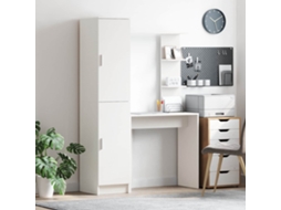 Vidaxl Mesa Com Prateleira Com Armazenamento Com Porta 2 Unid. Branco