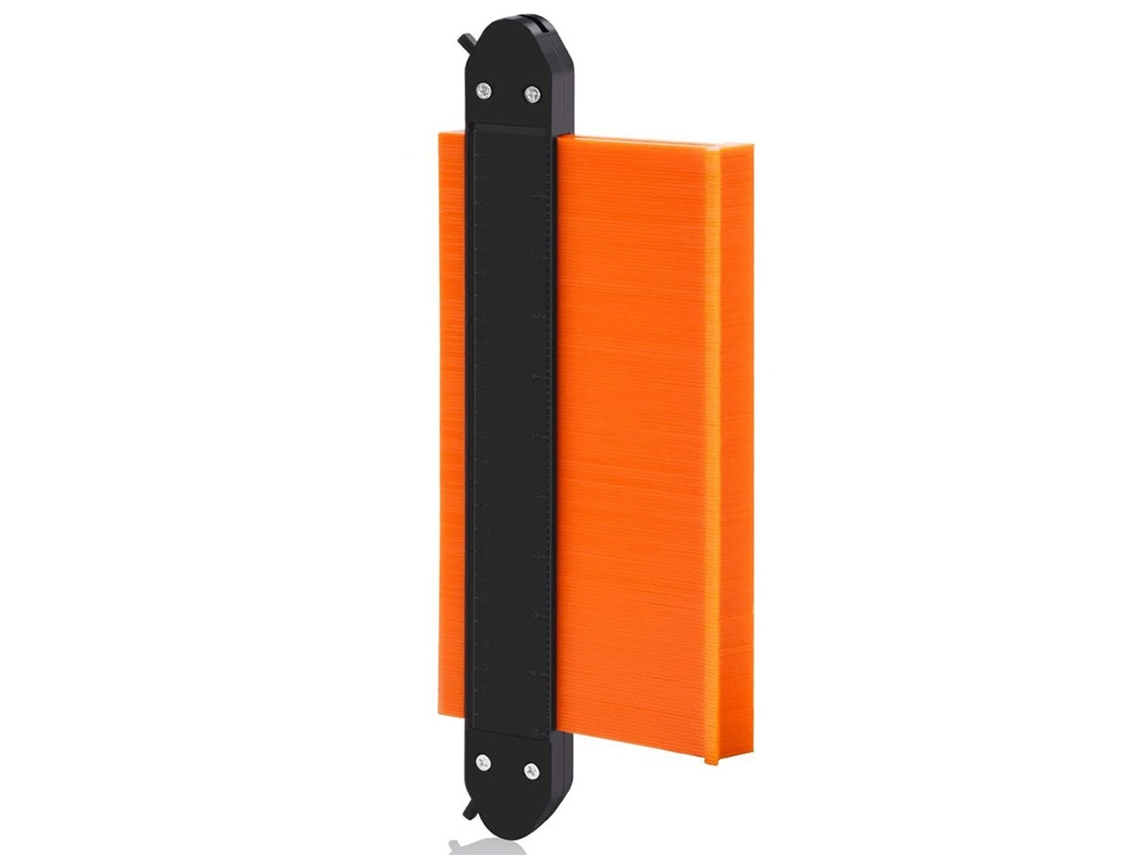 Medidor de contorno com trava 10 polegadas 25cm para marcenaria ABS laranja S/MARCA