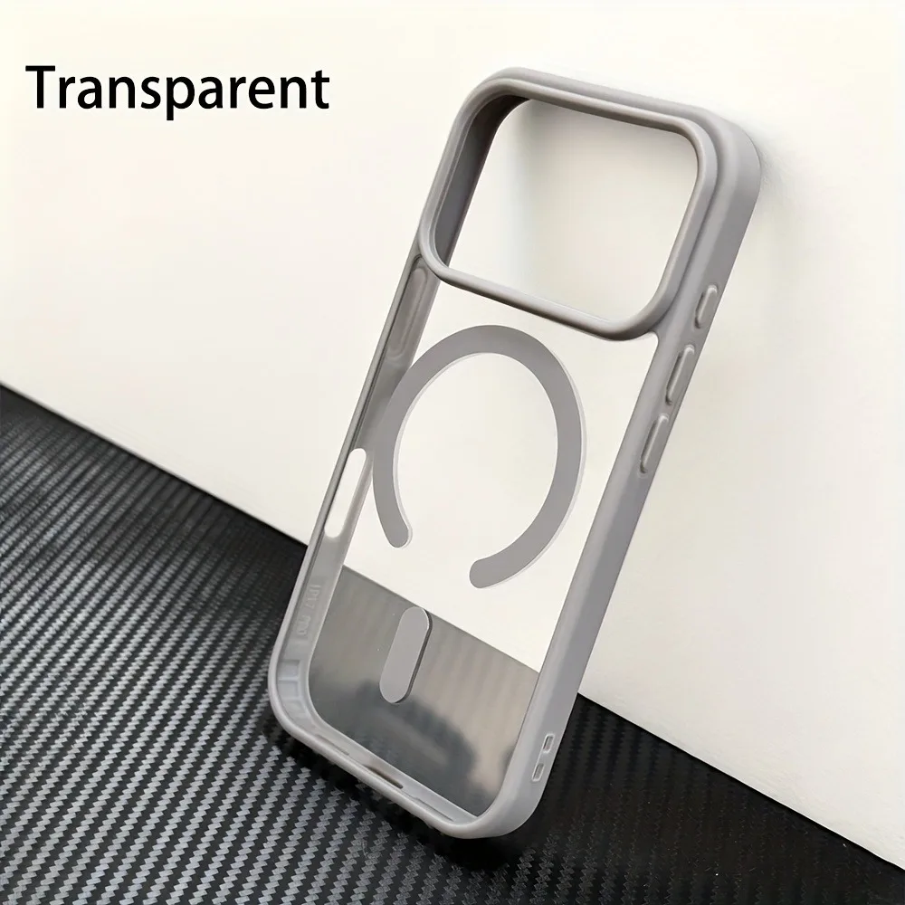 Capa Transparente Magnética Magsafe Para Iphone (cinza, Iphone 13), Compatível Com Carregamento Sem Fio.