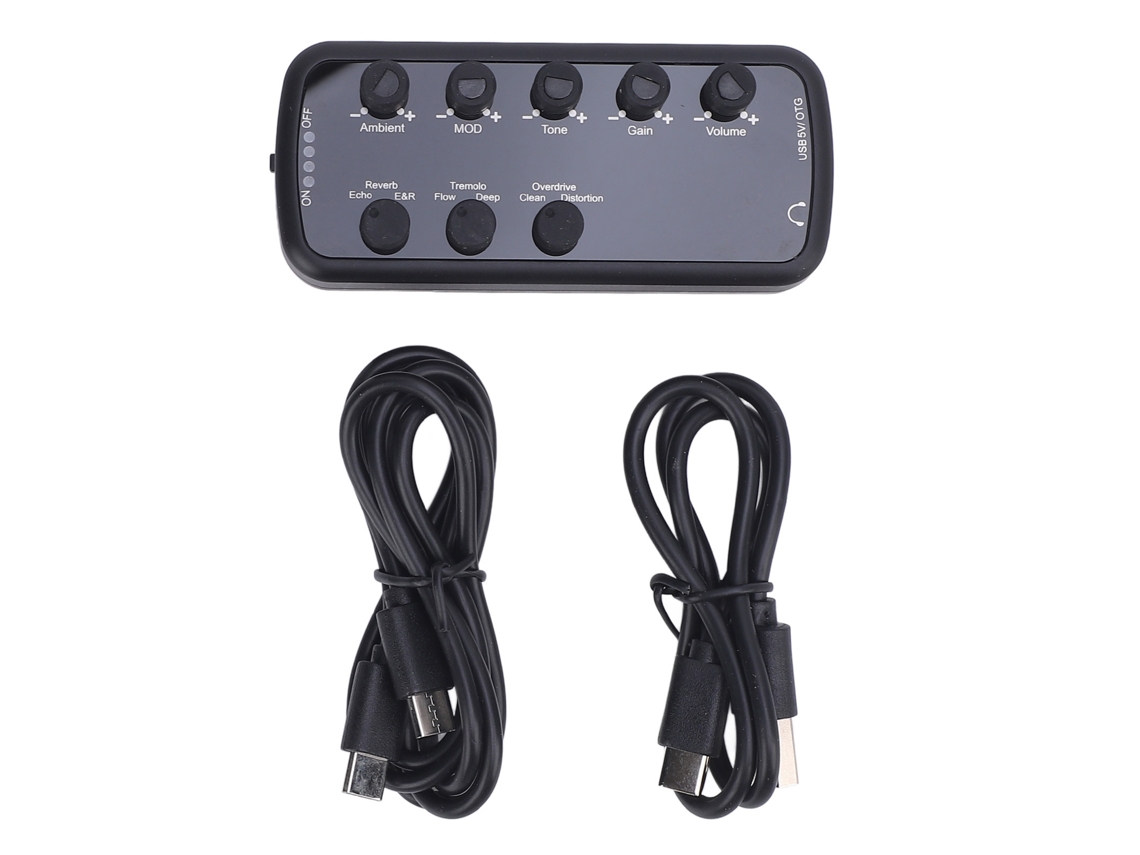Amplificador De Fones De Ouvido Para Baixo Com Efeitos Múltiplos Reverb Echo Distortion Usb Recarregável