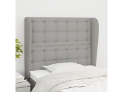 Vidaxl Cabeceira Cama C/ Abas Tecido 103x23x118/128 Cm Cinzento-claro