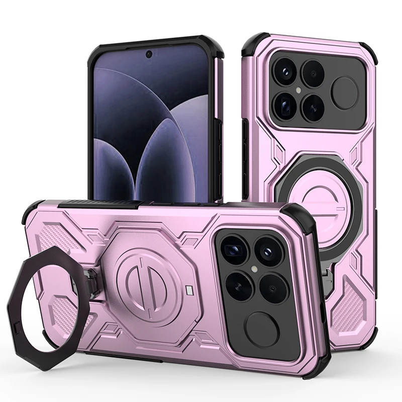(roxo, Redmi K80 Ultra) Capa Protetora Resistente A Impactos De Nível Militar Com Suporte Magnético E Estrutura Rígida.