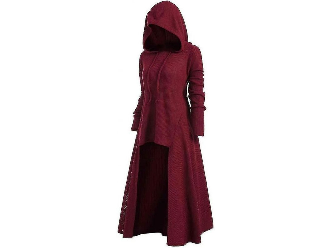 2026 chaqueta com Capuz Gótico para Mulher em Mistura de Algodão Inn S Rojo