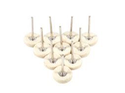 10pcs Rodas De Polimento De Lã 25mm Com Manivela Para Ferramenta Rotativa