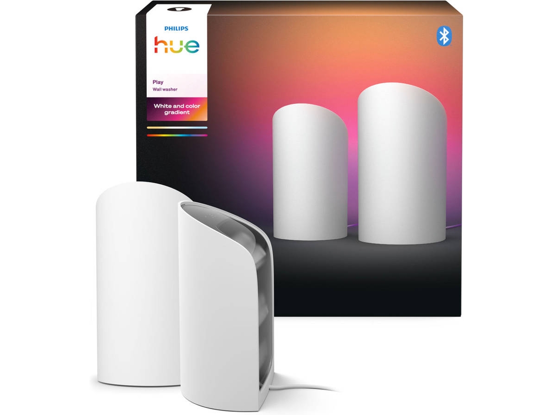 Pack de 2 Candeeiro de Mesa PHILIPS Hue Play Wall Washer Branco EU/UK
