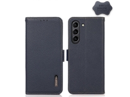 Capa De Celular Khazneh Com Revestimento Lateral Magnético De Couro De Lichia E Rfid Para Samsung Galaxy S21 Fe 5g