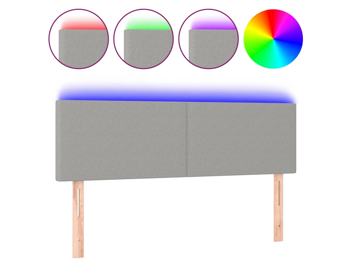 Led Headboard, Led Headboards Vidaxl Cinzeto Tecido (144 X 5 X 78/88 Cm)