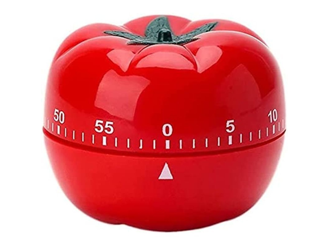 Timer mecânico de 60 minutos, tomate decorativo para cozinha, sem bateria, com alarme alto | S/MARCA
