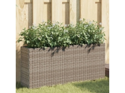 Vidaxl Floreira Com 2 Vasos 90x20x40 Cm Vime Pe Cinzento