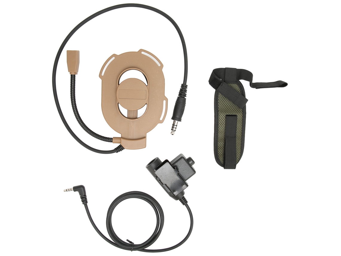 Aetheria fone de Ouvido Militar Redução de Ruído com Ptt U94 para Rádio de 2 Vias Atividades Ao Ar Livre Marrom